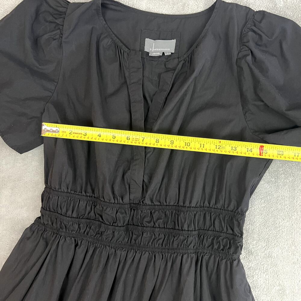 Anthropologie Somerset Mini Dress Womens L Black Tiered Boho Peasant - Picture 8 of 10